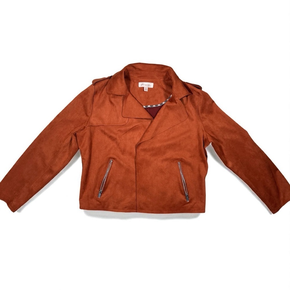 Philosophy Faux Suede Blazer Brown Size Extra Large